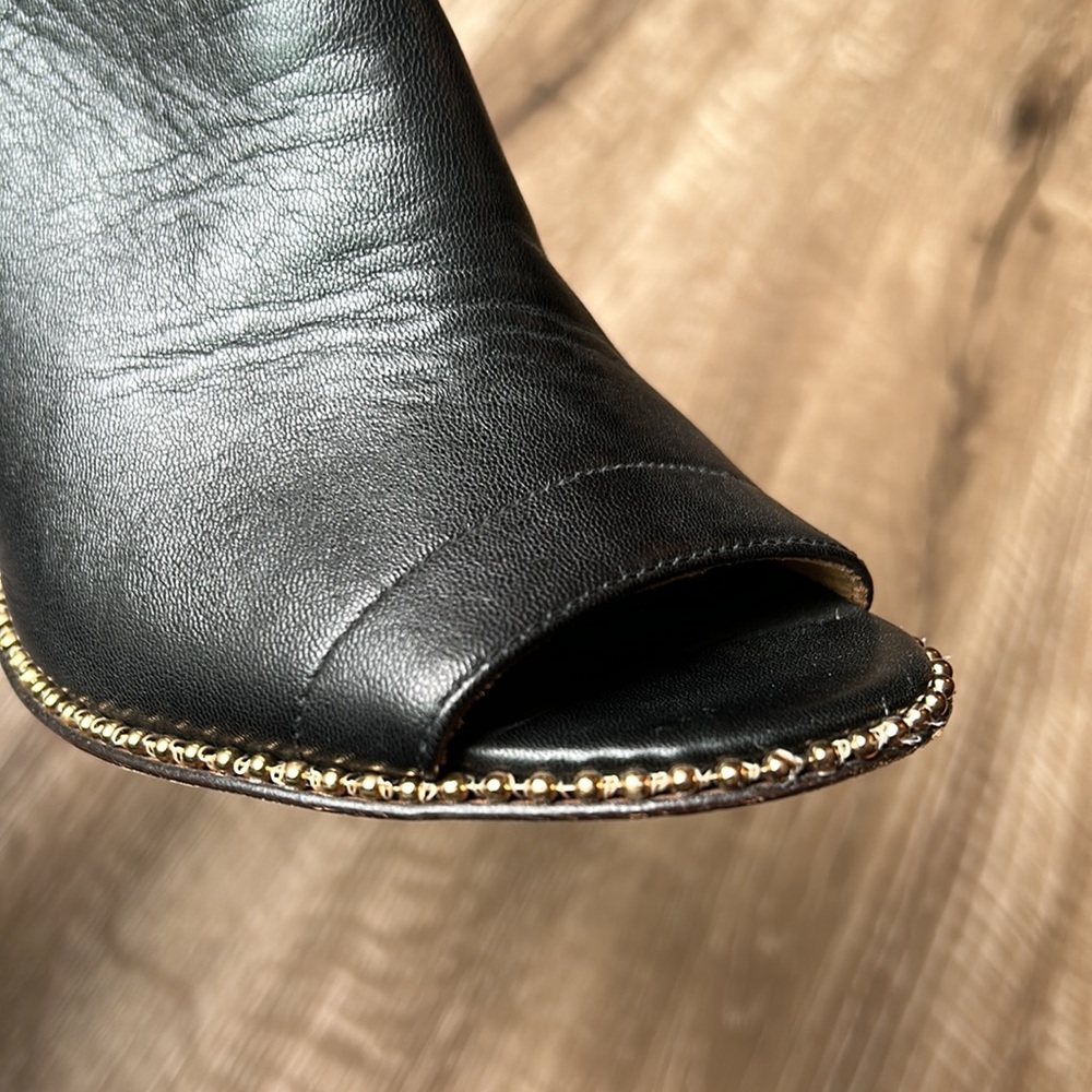 FINAL REDUCTION Coach Peep-toe Leather Heels Accented with Studs - Picture 3 of 10